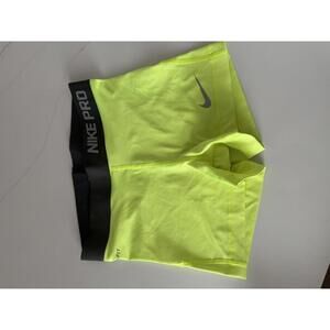 Nike Pro Neon Yellow Compression Shorts - Size Small